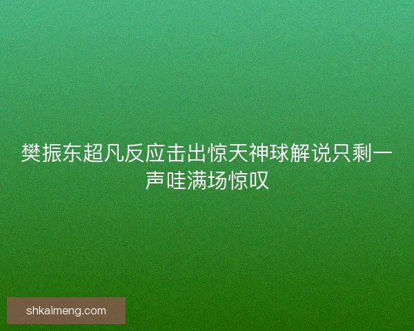 樊振东超凡反应击出惊天神球解说只剩一声哇满场惊叹