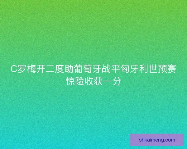C罗梅开二度助葡萄牙战平匈牙利世预赛惊险收获一分